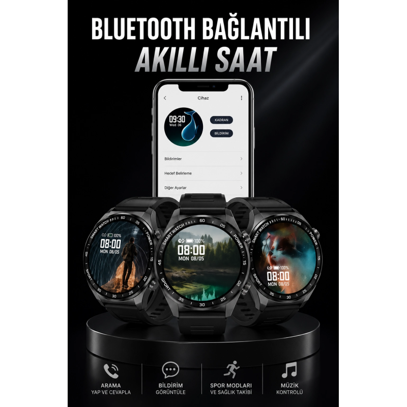 Akıllı Saat Gps Ve Nfc Özelliği Sesli Görüşme Dokunmstik Ekran Akıllı Saat Gps Ve Nfc Özelliği Sesli Görüşme Dokunmstik Ekran