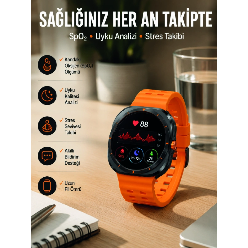 Akıllı Saat Müzik Dinleme Nabız Ölçer Nfc Ve Gps Uyumlu Sesli Asistan Yeni Nesil Akıllı Saat Müzik Dinleme Nabız Ölçer Nfc Ve Gps Uyumlu Sesli Asistan Yeni Nesil