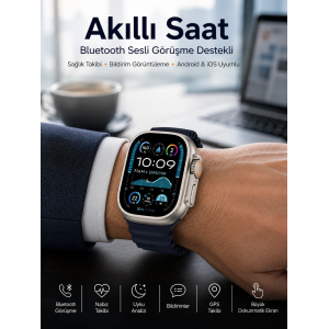 Akıllı Saat Sesli Görüşme Titreşimli Gps Bağlantısı Müzik Dinleme Sosyal Medya Bildirimleri Yeni Nesil