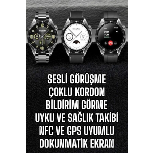 Akıllı Saat Titreşimli Amoled Ekran Uyku Ve Sağlık Takibi Sesli Görüşme