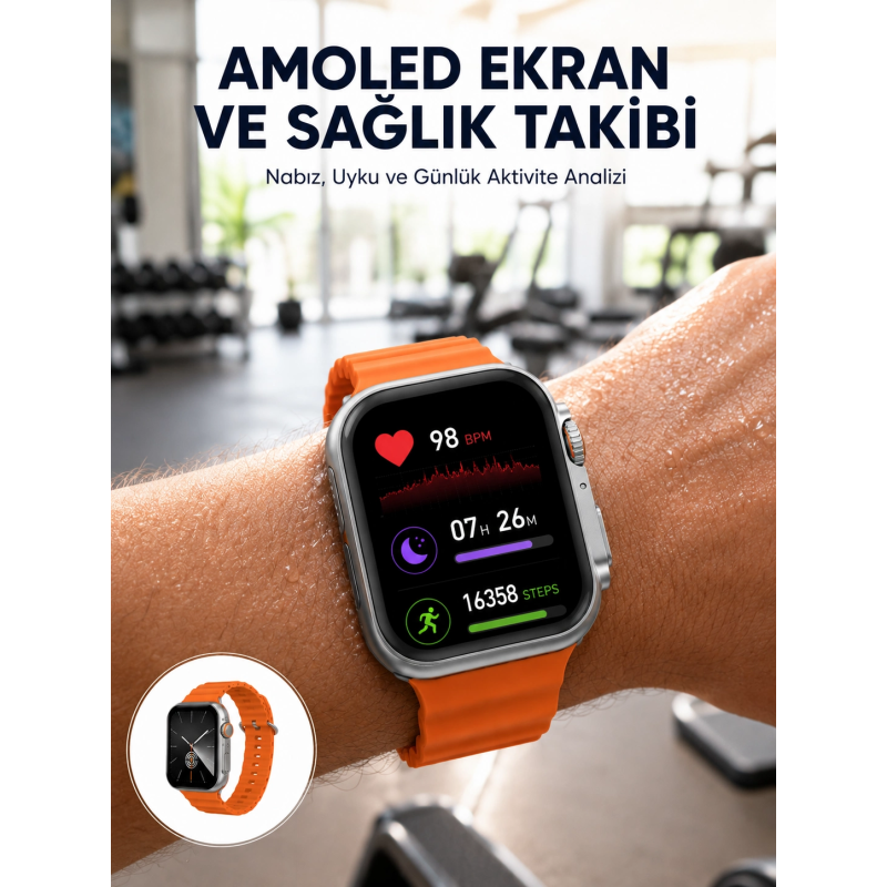 Akıllı Saat Unısex Zarif Görünümlü Titanyum Kasa Amoled Ekran Müzik Dinleme Yeni Nesil Akıllı Saat Unısex Zarif Görünümlü Titanyum Kasa Amoled Ekran Müzik Dinleme Yeni Nesil