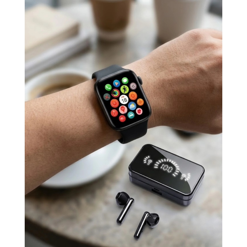 Akıllı Saat Ve Bluetooth Kulaklık Seti Amoled Ekran Uzun Batarya Ve Kablosuz Kullanım Akıllı Saat Ve Bluetooth Kulaklık Seti Amoled Ekran Uzun Batarya Ve Kablosuz Kullanım