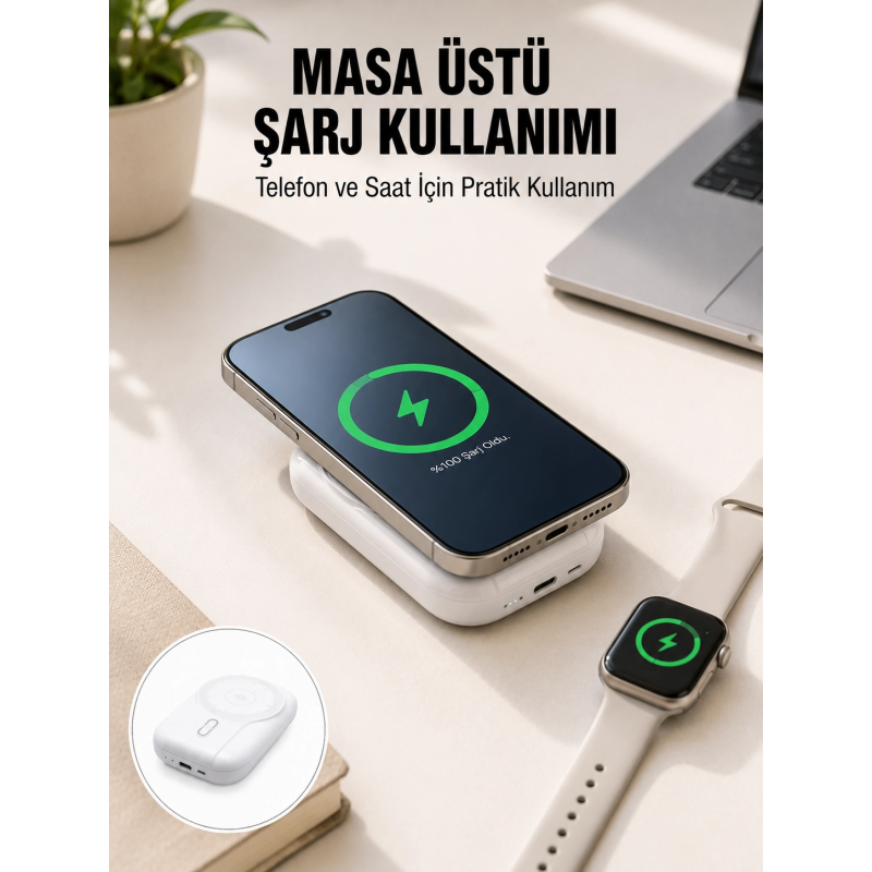 Akıllı Saat Ve Telefon Uyumlu 4’ü 1 Arada Powerbank 10000 Mah Yeni Nesil Akıllı Saat Ve Telefon Uyumlu 4’ü 1 Arada Powerbank 10000 Mah Yeni Nesil