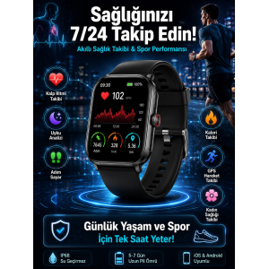 Akıllı Saat Wireless Şarj Yüksek Çözünürlüklü Müzik Dinleme Sesli Cevaplama Yeni Nesil