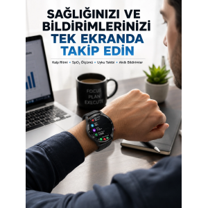 Akıllı Saat Yeni Model Sesli Asistan Bildirim Görme Bluetooth Bağlantılı Müzik Dinleme