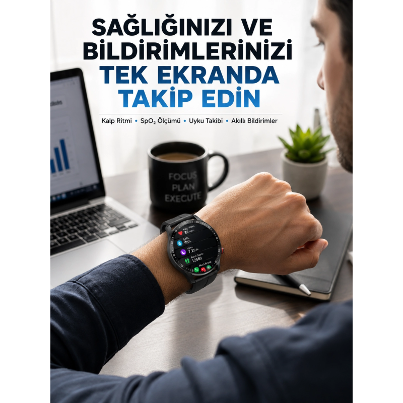Akıllı Saat Yeni Model Sesli Asistan Bildirim Görme Bluetooth Bağlantılı Müzik Dinleme Akıllı Saat Yeni Model Sesli Asistan Bildirim Görme Bluetooth Bağlantılı Müzik Dinleme