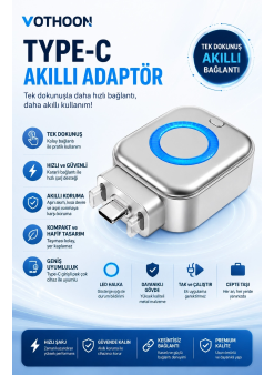 Akım Korumalı Type-c Akıllı Şarj Ayırıcı Otomatik Şarj Kesici Batarya Koruma Adaptörü Hızlı Şarj Destekli