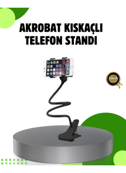 Akrobat Masaüstü Mandallı Telefon Tutucu 360 Derece Dönebilen