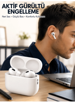 Aktif Gürültü Engelleyici Kablosuz Bluetooth Kulaklık – Şarj Kutulu, Uzun Ömürlü Yeni Nesil