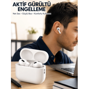 Aktif Gürültü Engelleyici Kablosuz Bluetooth Kulaklık – Şarj Kutulu, Uzun Ömürlü Yeni Nesil
