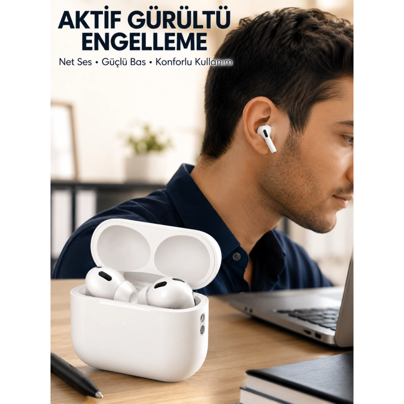 Aktif Gürültü Engelleyici Kablosuz Bluetooth Kulaklık – Şarj Kutulu, Uzun Ömürlü Yeni Nesil Aktif Gürültü Engelleyici Kablosuz Bluetooth Kulaklık – Şarj Kutulu, Uzun Ömürlü Yeni Nesil