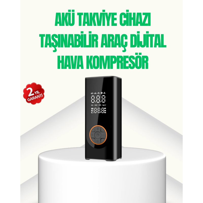 Akü Takviye Cihazı Jump Starter Ve Dijital Hava Kompresörü Akü Takviye Cihazı Jump Starter Ve Dijital Hava Kompresörü