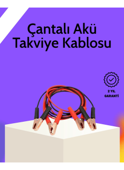 Akü Takviye Kablosu 1200a İzoleli Büyük Maşalı 2m Dayanıklı