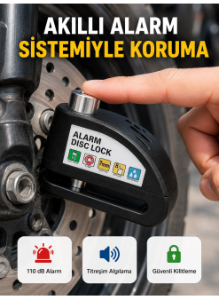Alarm Sensörlü Disk Kilidi Motosiklet Scooter Bisiklet Güvenlik Yeni Nesil