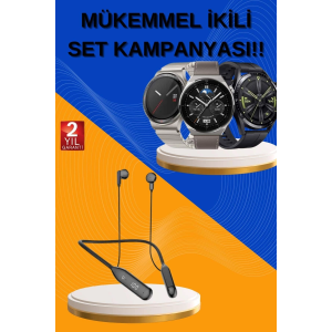 Alarm Ve Titreşim Özellikli Akıllı Saat Ve Mikrofonlu Kablolu Bluetooth Kulaklık 60 Saat