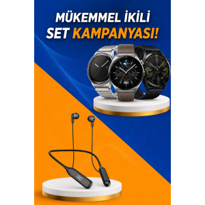 Alarm Ve Titreşim Özellikli Akıllı Saat Ve Mikrofonlu Kablolu Bluetooth Kulaklık 60 Saat