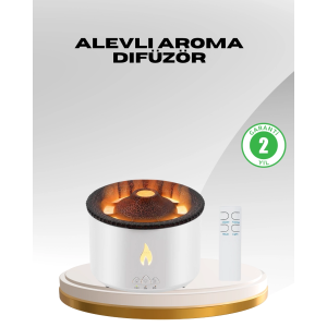 Alev Efektli Aromaterapi Difüzörü – 360 Ml Su Hazneli, Sessiz Ve Zaman Ayarlı