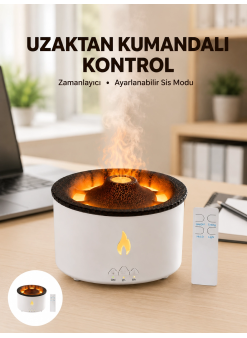 Alev Efektli Buhar Makinesi – Aromaterapi, Nemlendirme Ve Işık Modlu Tasarım Yeni Nesil