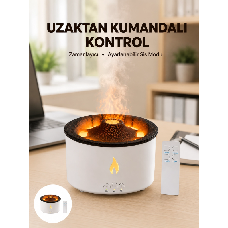 Alev Efektli Buhar Makinesi – Aromaterapi, Nemlendirme Ve Işık Modlu Tasarım Yeni Nesil Alev Efektli Buhar Makinesi – Aromaterapi, Nemlendirme Ve Işık Modlu Tasarım Yeni Nesil