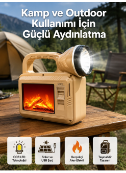 Alev Efektli Güneş Enerjili Lamba – Su Geçirmez