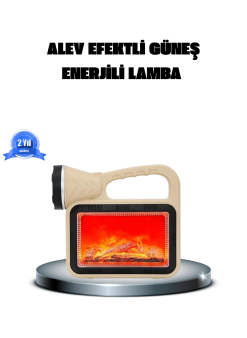 Alev Efektli Solar Lamba Cob Işıklı Taşınabilir Bahçe Kamp Aydınlatma