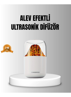 Alev Efektli Ultrasonik Uçucu Yağ Difüzörü 280ml Su Tanklı Ve Sessiz Çalışma Özellikli