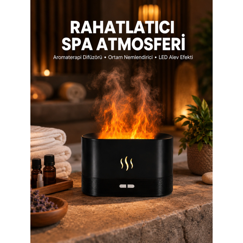 Alev Görünümlü Hava Nemlendirici Kumandalı Led Işıklı Aromatik Difüzör Yeni Nesil Alev Görünümlü Hava Nemlendirici Kumandalı Led Işıklı Aromatik Difüzör Yeni Nesil