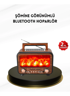 Alev Işığı Efektli Solar Bluetooth Hoparlör Radyo Destekli Taşınabilir Model