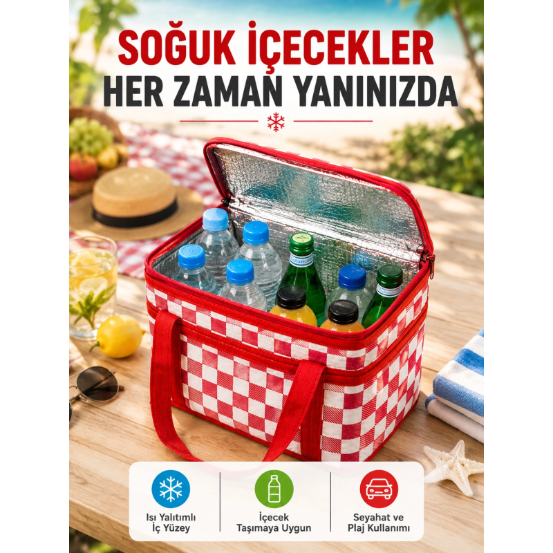 Alüminyum Folyo İç Yüzeyli Termos Çanta Kamp Plaj Market Ve Piknik Çantası Alüminyum Folyo İç Yüzeyli Termos Çanta Kamp Plaj Market Ve Piknik Çantası