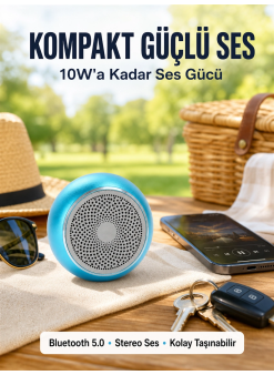 Alüminyum Gövdeli Mini Bluetooth Hoparlör – Dayanıklı Ve Şık Tasarım Yeni Nesil