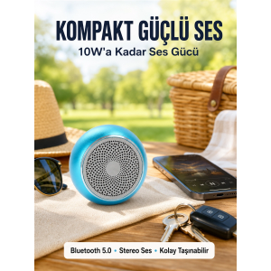 Alüminyum Gövdeli Mini Bluetooth Hoparlör – Dayanıklı Ve Şık Tasarım Yeni Nesil