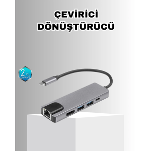 Alüminyum Kasalı Macbook Usb-c Hub – 4k Hdmı, Usb 3.0, Sd/tf Kart Girişi, Pd Şarj Desteği