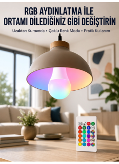 Ambiyans Aydınlatma Rgb Led Lamba Kumandalı Renk Değiştirebilen