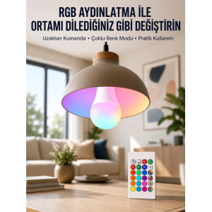 Ambiyans Aydınlatma Rgb Led Lamba Kumandalı Renk Değiştirebilen