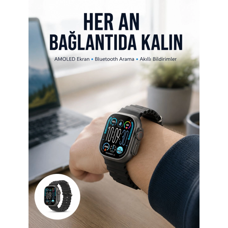 Amoled Akıllı Saat 49mm Bluetooth Arama Spor Ve Sağlık Yeni Nesil Amoled Akıllı Saat 49mm Bluetooth Arama Spor Ve Sağlık Yeni Nesil