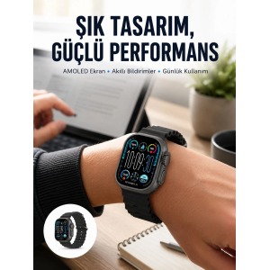 Amoled Ekran 49mm Ultra Tasarım 3 Kordonlu Akıllı Saat Yeni Nesil
