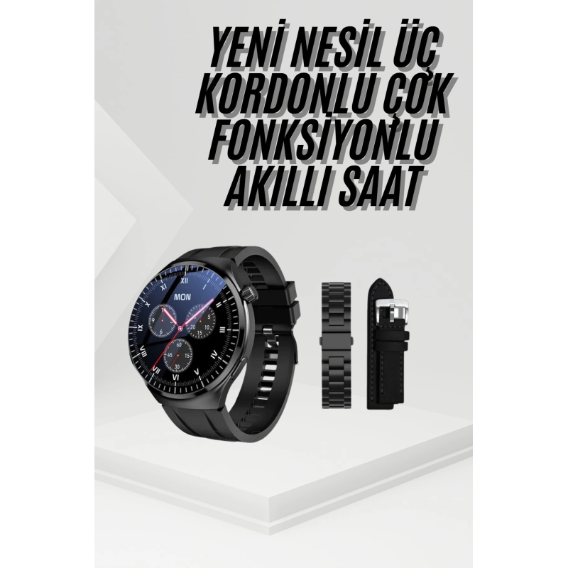 Amoled Ekran Metal Deri Silikon Kordonlu Uyku Ve Sağlık Takibi Amoled Ekran Metal Deri Silikon Kordonlu Uyku Ve Sağlık Takibi