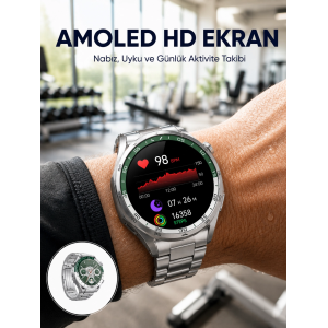 Amoled Smartwatch Harita Modlu Bluetooth Aramalı 3 Değiştirilebilir Kayışlı Yeni Nesil