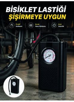 Analog Manometreli Kompakt Araç Hava Pompası Lastik Şişirme Cihazı