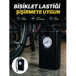Analog Manometreli Kompakt Araç Hava Pompası Lastik Şişirme Cihazı