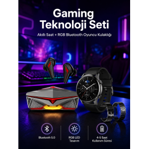 Anc Özellikli Bluetooth Kulaklık Ve Amoled Ekran Akıllı Saat Uyku Ve Sağlık Takibi Nabız Ölçer