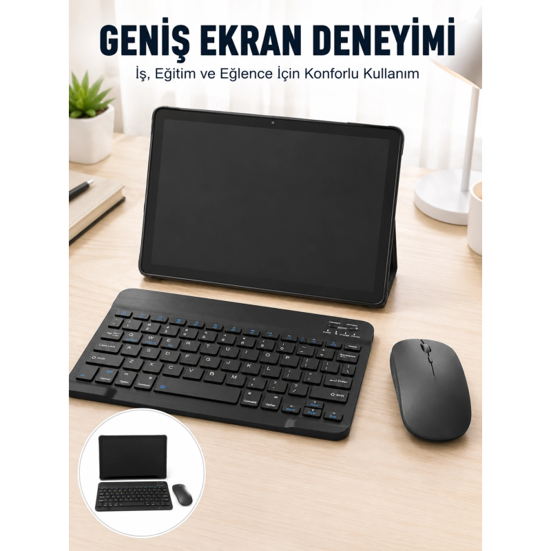 Android İşletim Sistemli Sım Kart Girişli Tablet Bluetooth Klavye Mouse Seti Mobil İnternet Destekli Android İşletim Sistemli Sım Kart Girişli Tablet Bluetooth Klavye Mouse Seti Mobil İnternet Destekli