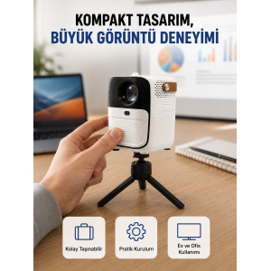 Android Sistemli Mini Projektör – Uygulama Destekli Akıllı Kullanım Yeni Nesil