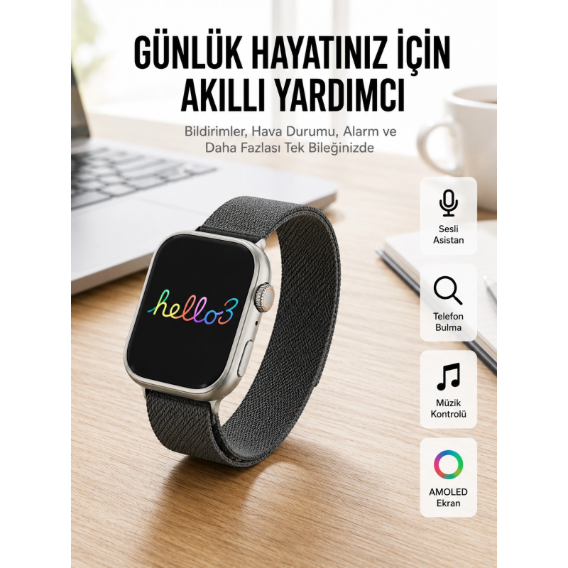 Android Ve İos Uyumlu Uyku Ve Sağlık Takibi Yapabilen 3 Kordonlu Akıllı Saat Android Ve İos Uyumlu Uyku Ve Sağlık Takibi Yapabilen 3 Kordonlu Akıllı Saat
