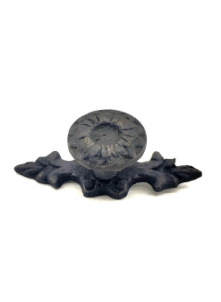 Antika Tarz Dekoratif Pirinç Çiçek Düğme - 20x53 Mm, Oksit