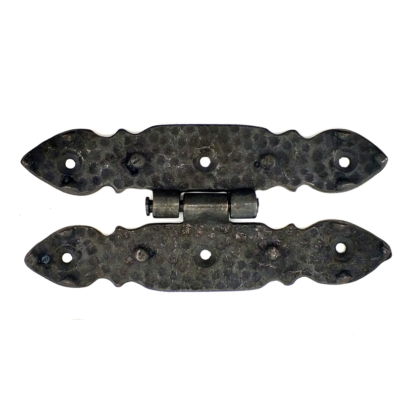 Antika Tarz Dekoratif Pirinç Düğmeli Menteşe - 142x69 Mm, Oksit Antika Tarz Dekoratif Pirinç Düğmeli Menteşe - 142x69 Mm, Oksit