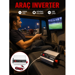 Araç Aküsünden Elektrik Üreten 500 Watt İnvertör