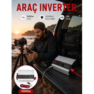 Araçtan Elektrik Kullanımı Sağlayan 1000w Akü İnvertör