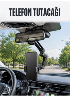 Araç Dikiz Aynası Telefon Tutucu Ayarlanabilir Katlanabilir Navigasyon Telefon Standı