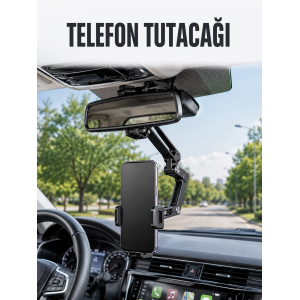 Araç Dikiz Aynası Telefon Tutucu Ayarlanabilir Katlanabilir Navigasyon Telefon Standı
